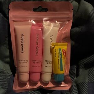 and Nourishing Lip Balm Set - Pink, White, Yellow